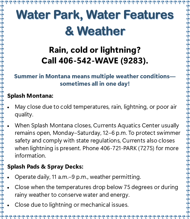 Weather closure messages